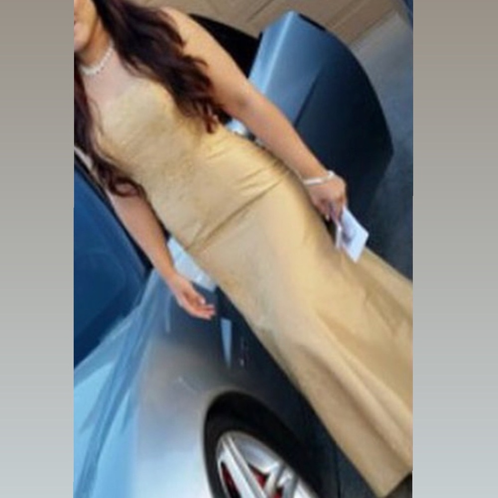 Long Gold Prom Dress